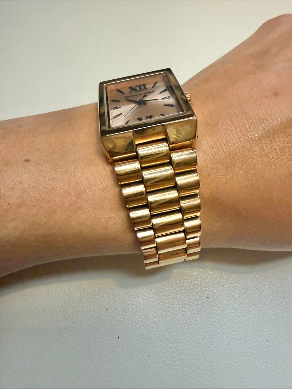 Michael Kors Gold Rectangular Bracelet Watch
